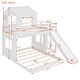 preview thumbnail 37 of 47, Friendly Design Twin Over Full Bunk Bed, Loft Bed with Playhous