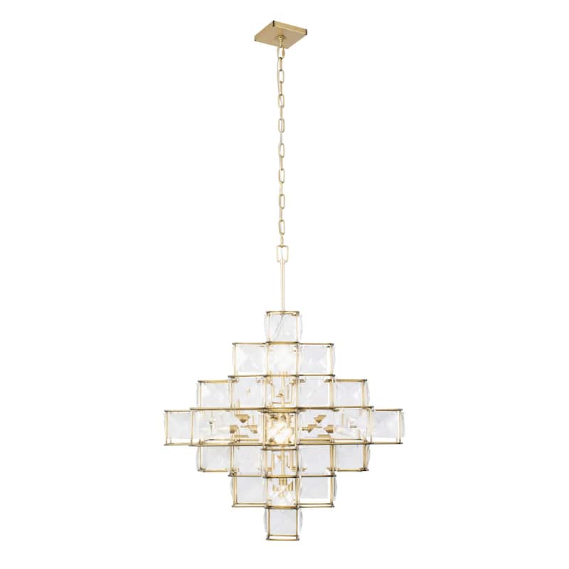 Varaluz Cubic 6-Light Chandelier - Calypso Gold