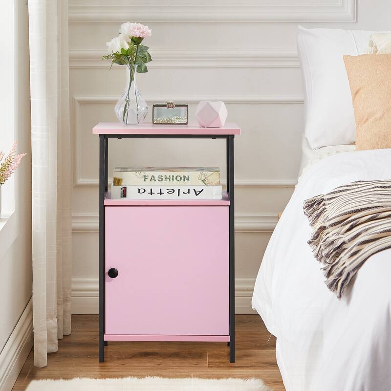 VECELO Modern Nightstands with Storage Cabinet, Nightstands Set of 2