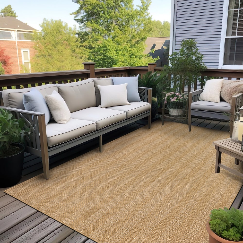 World Rug Gallery Herringbone Stripe Indoor / Outdoor Reversible Area Rug