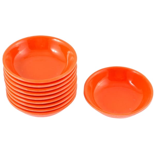 Unique Bargains Kitchen Sushi Soy Sauce Wasabi Dipping Dishes Plate Bowl Orange 10 Pcs