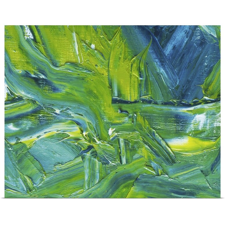 Shop Oil Painting In Green Blue And White Colors Front View