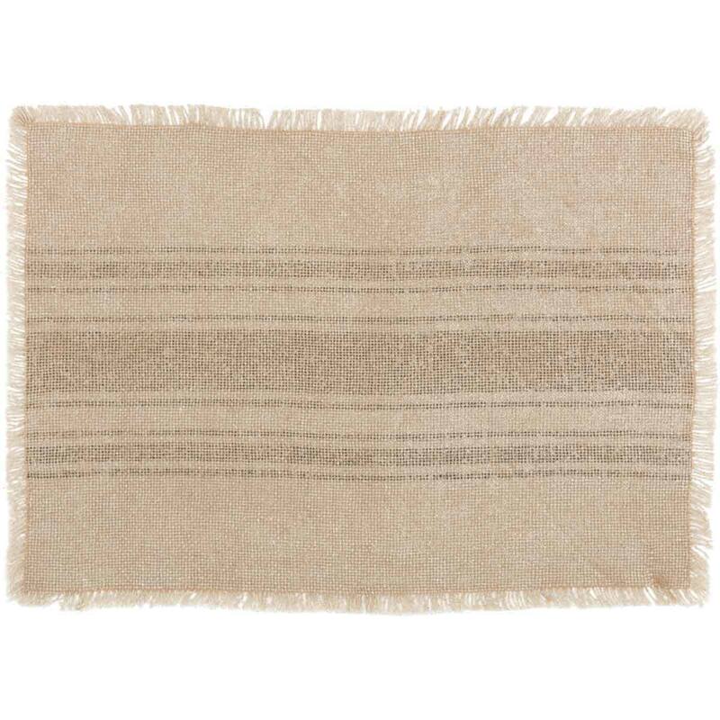 Vintage Burlap Stripe Placemat Set - Placemat 12x18