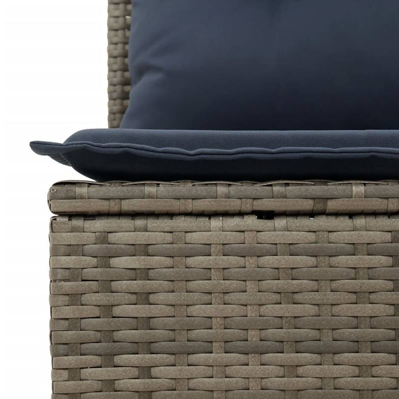 vidaXL 6 Piece Patio Sofa Set with Cushions Gray Poly Rattan - 66.6x27.2x44.9