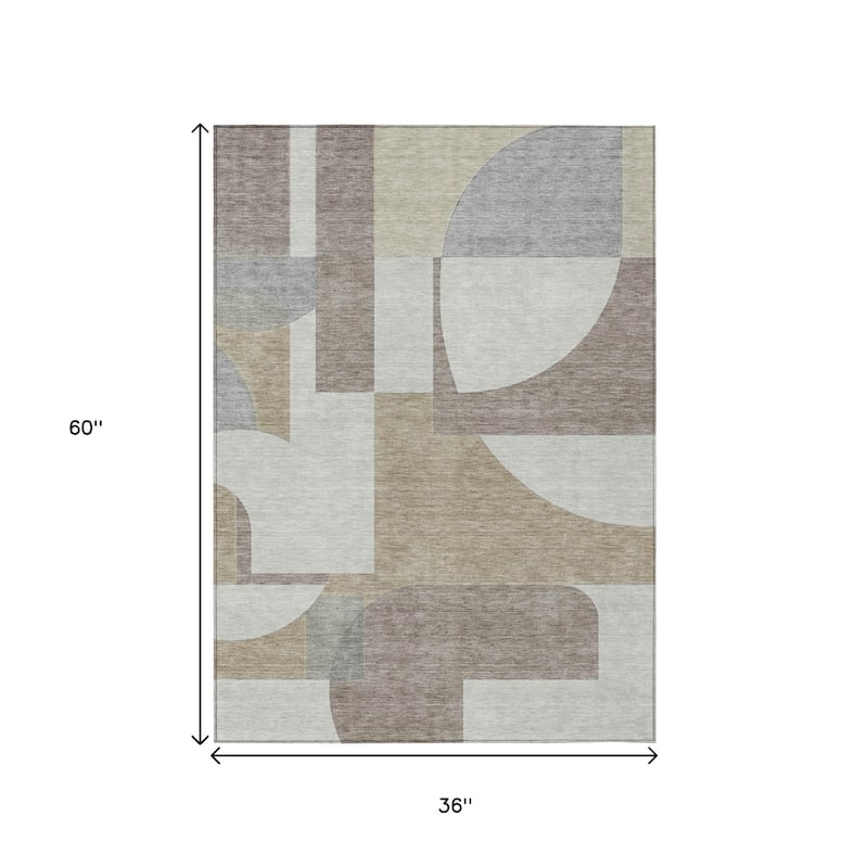 HomeRoots Geometric Modern Rectangle Outdoor Rug