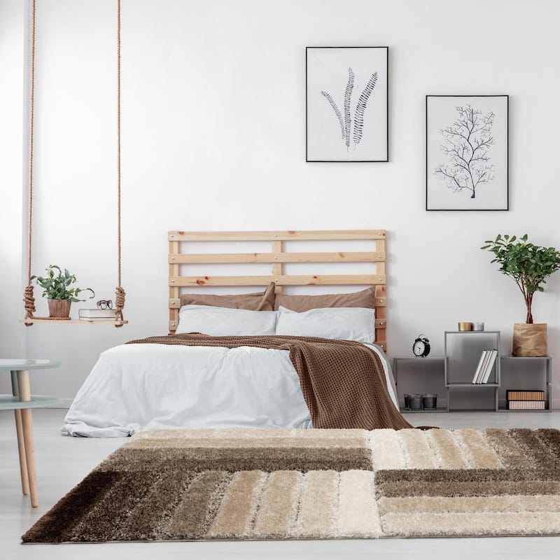 Luxe Weavers Shag Geometric Plush Area Rug, Indoor Carpet