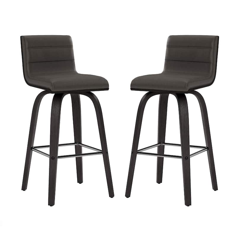Skara Mid-Century Swivel Counter Stool, Upholstered Counter Height Chair with Bentwood Legs