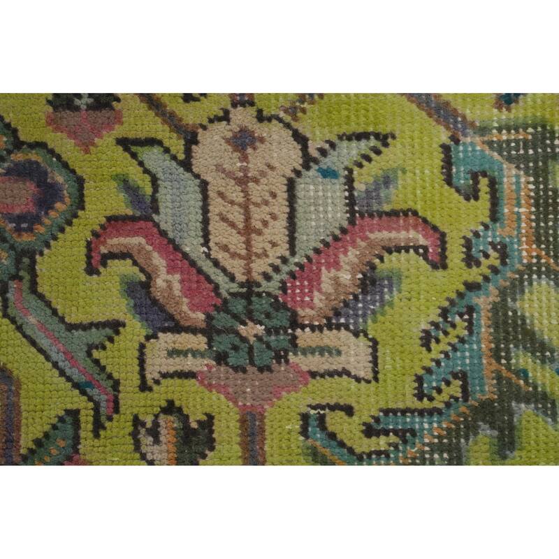 Hand Knotted Oriental 100% Wool Carpet Traditional Medallion Green Tabriz Area Rug - 12' 6'' X 9' 9''