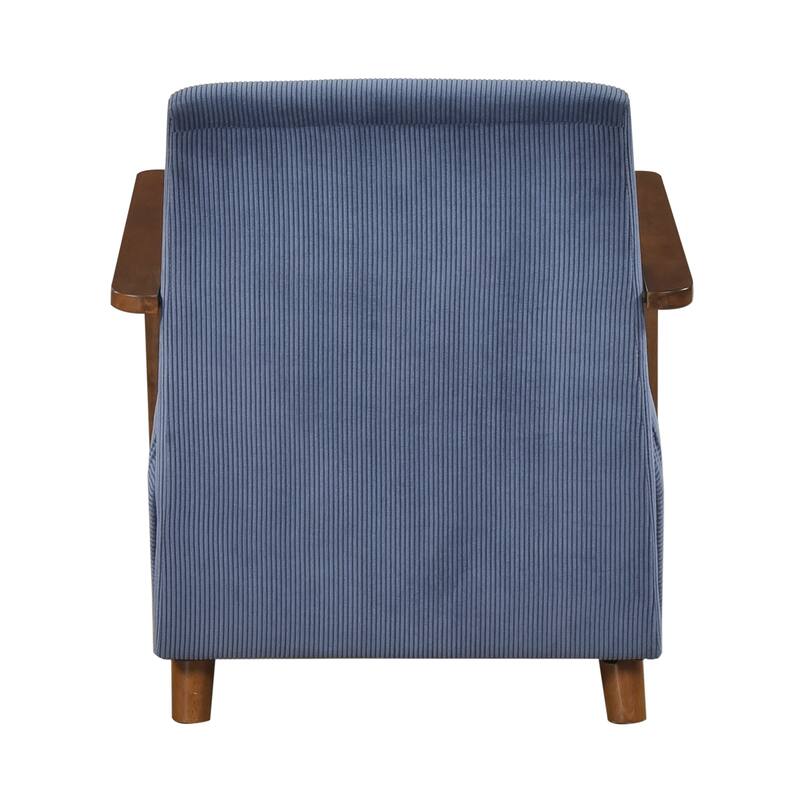 Fedora 28" Corduroy Accent Chair - Solid Wood Arms and Legs
