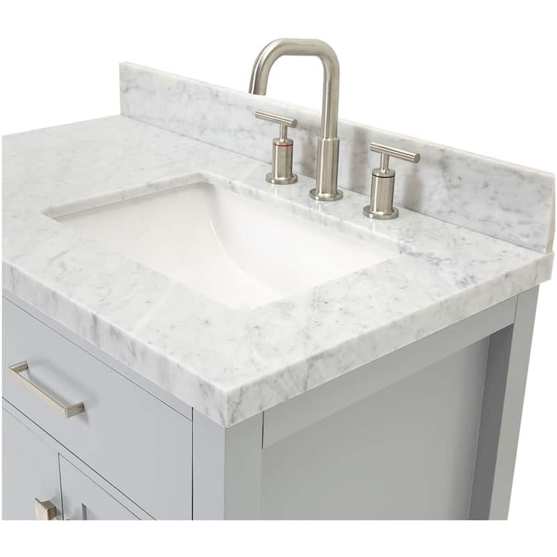 Ariel H037SRCWRVO Bristol 36" Thick Carrara Marble Vanity Top