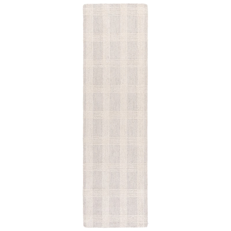 SAFAVIEH Handmade Genre Jant Wool Rug - 2'3" x 8' Runner - Silver/Ivory