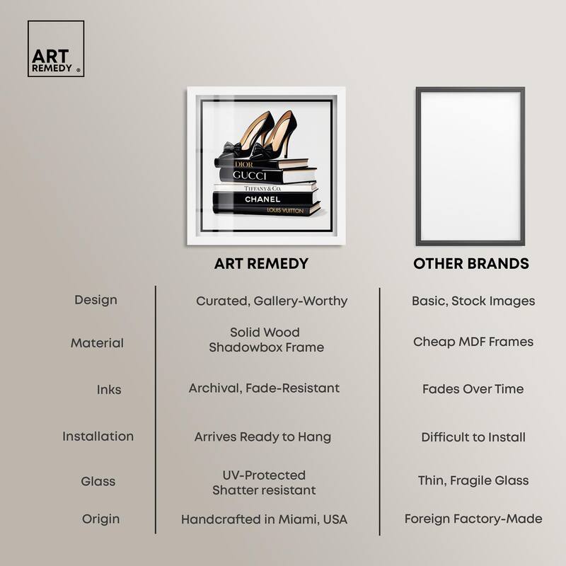 Ink Books and Heels Shadowbox by Art Remedy
