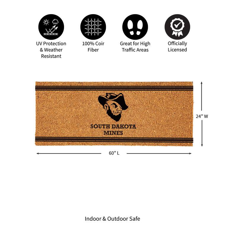 South Dakota School of Mining Monochrome Indoor/Outdoor Coir Door Mat