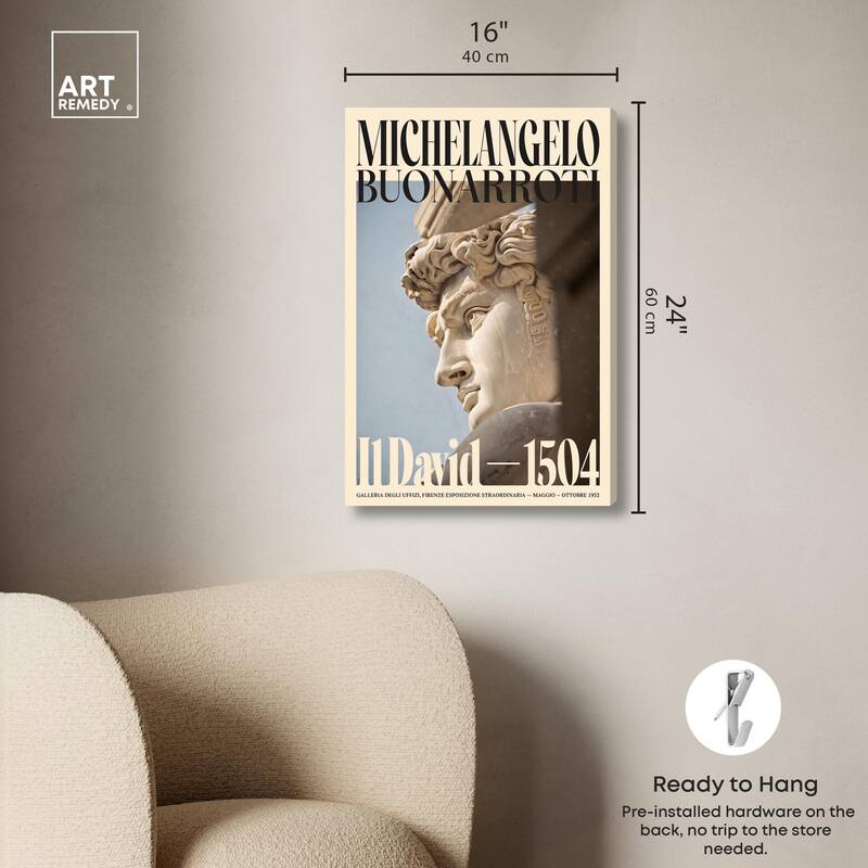 David in Marble Canvas by Art Remedy, Gallery Wrapped