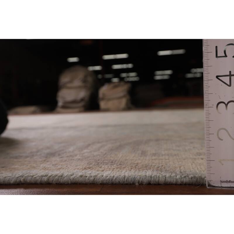 Vegetable Dye Oushak Area Rug Hand-Knotted Blue Wool Carpet - 8'3" x 10'0"