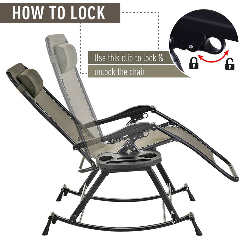 Outsunny Zero Gravity Grey Reclining Lounge Chair