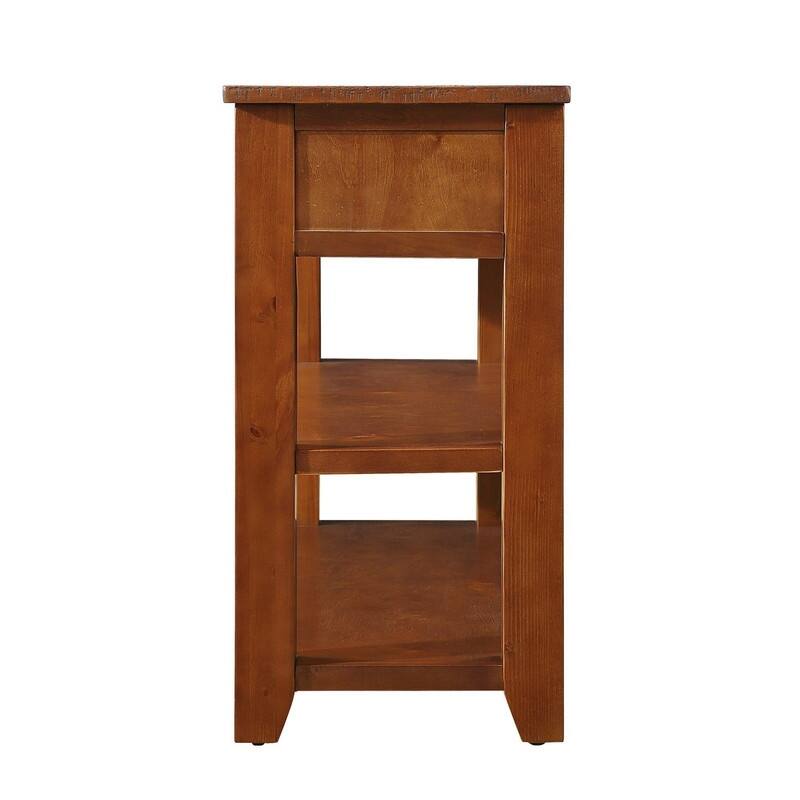 Wood Console Table with 3 Storage Drawers and 2 Shelves