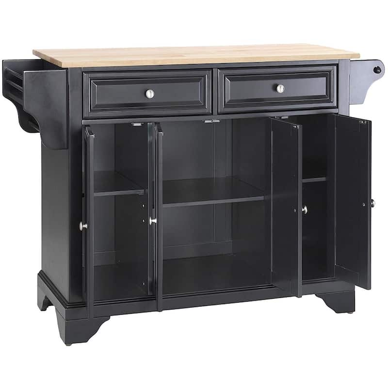 Full Size Kitchen Island Cart with Granite Top & Storage - Portable Kitchen Furniture