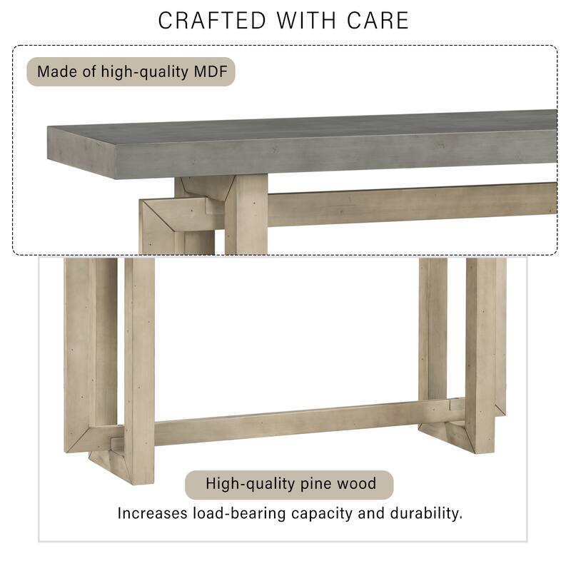 59.1" Extra Long Entryway Console Table with Solid Pine Wood Frame