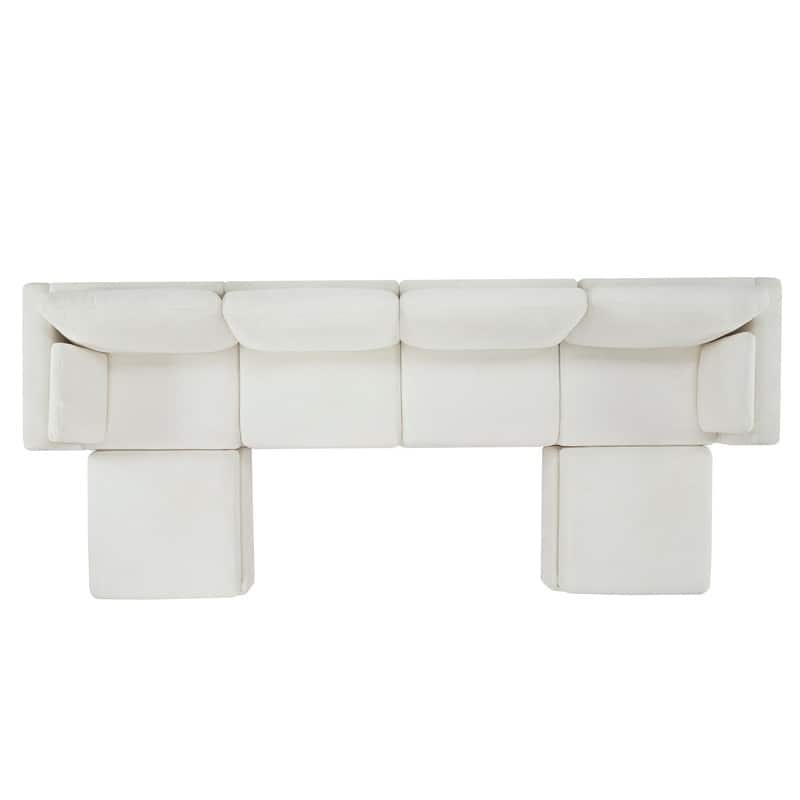Donna Oversized Modular Sectional Fabric Sofa with Upgraded Wood Base