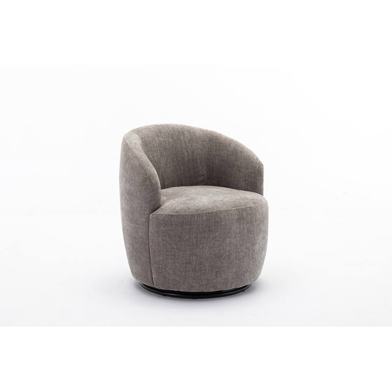 Chenille Fabric Swivel Accent Armchair Barrel Chair