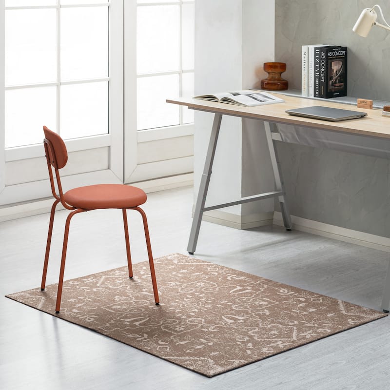 Jani 40"x54" Rug'd Chair Mat-Rug Style Office Chairmat for Carpet & Hard Floors| 0.25" Thick |Non-Slip, Foldable Desk Chair Mat