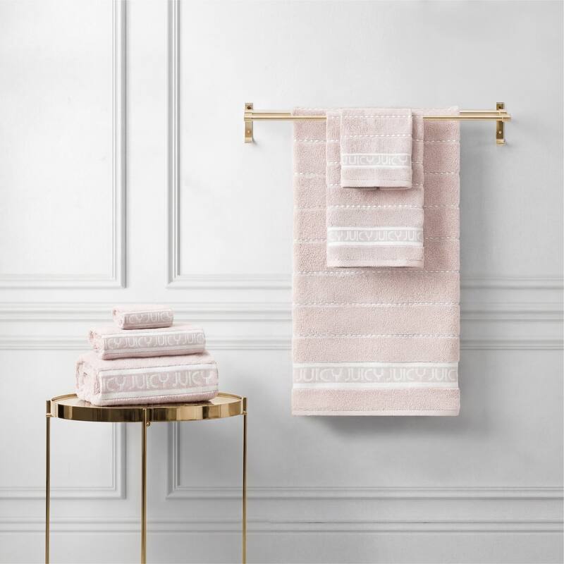 Juicy Couture 6-Piece Towel Set 2 Bath Towels 2 Hand Towels 2 Washcloths - 28"x54"/16"x26"/12"x12"