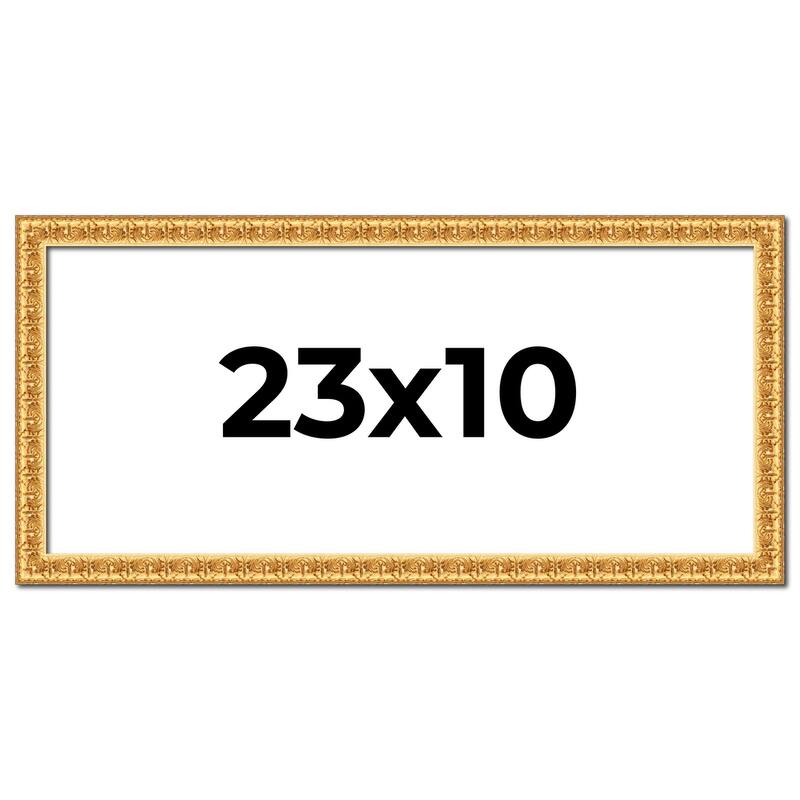 23x10 Frame Gold Real Wood Picture Frame Width 1 inches | Interior