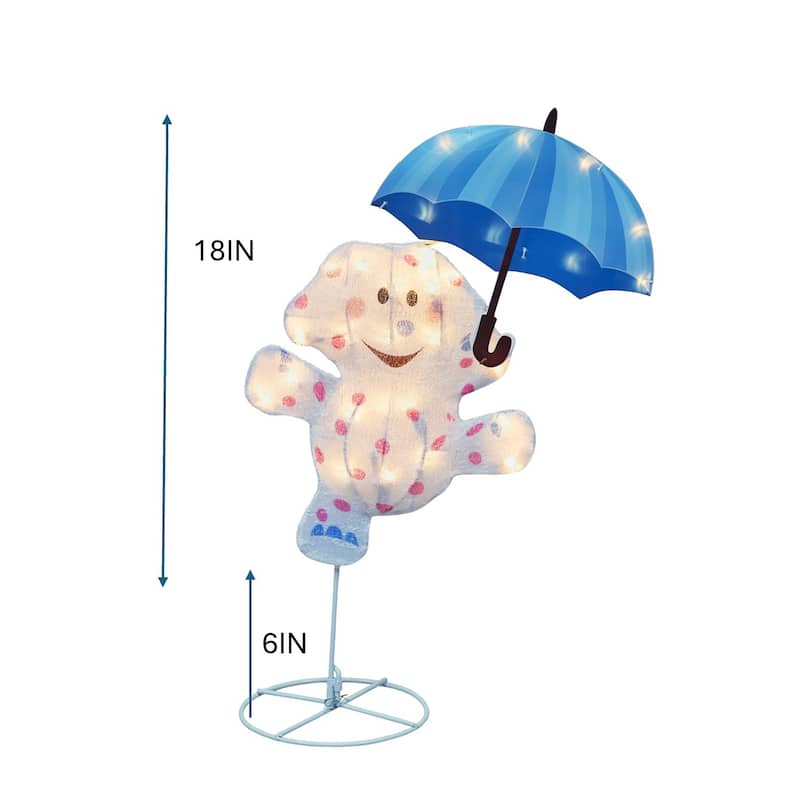24" Rudolph 2D PreLit LED Misfit Elephant