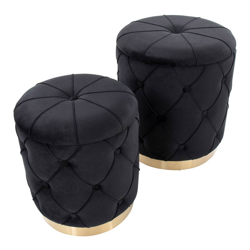 Nesting Ottoman Set with Removable Lid, Upholstered Storage Ottomans