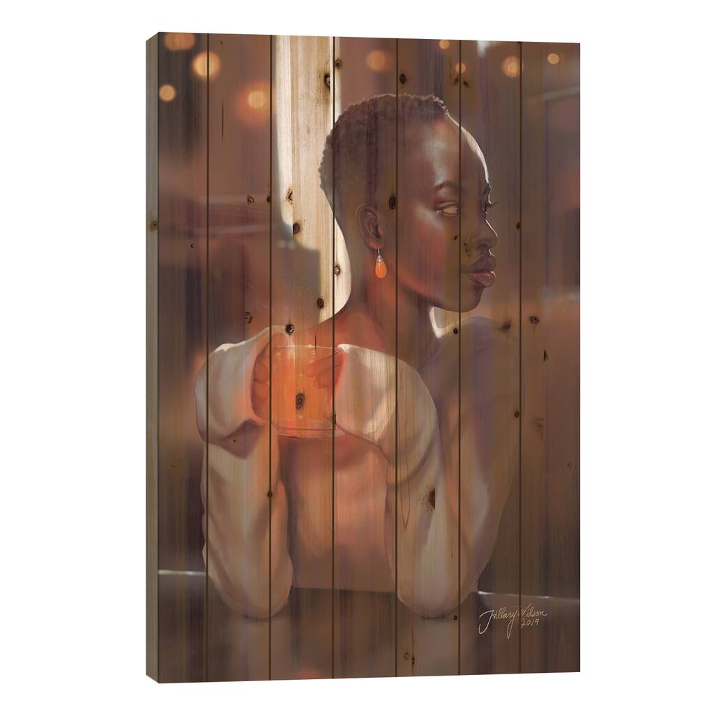 October Feeling Print On Wood by Hillary D Wilson - Multi-Color