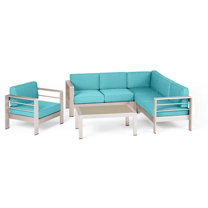 Cape Coral Outdoor 5-piece Sectional Sofa Chat Set by Christopher Knight Home