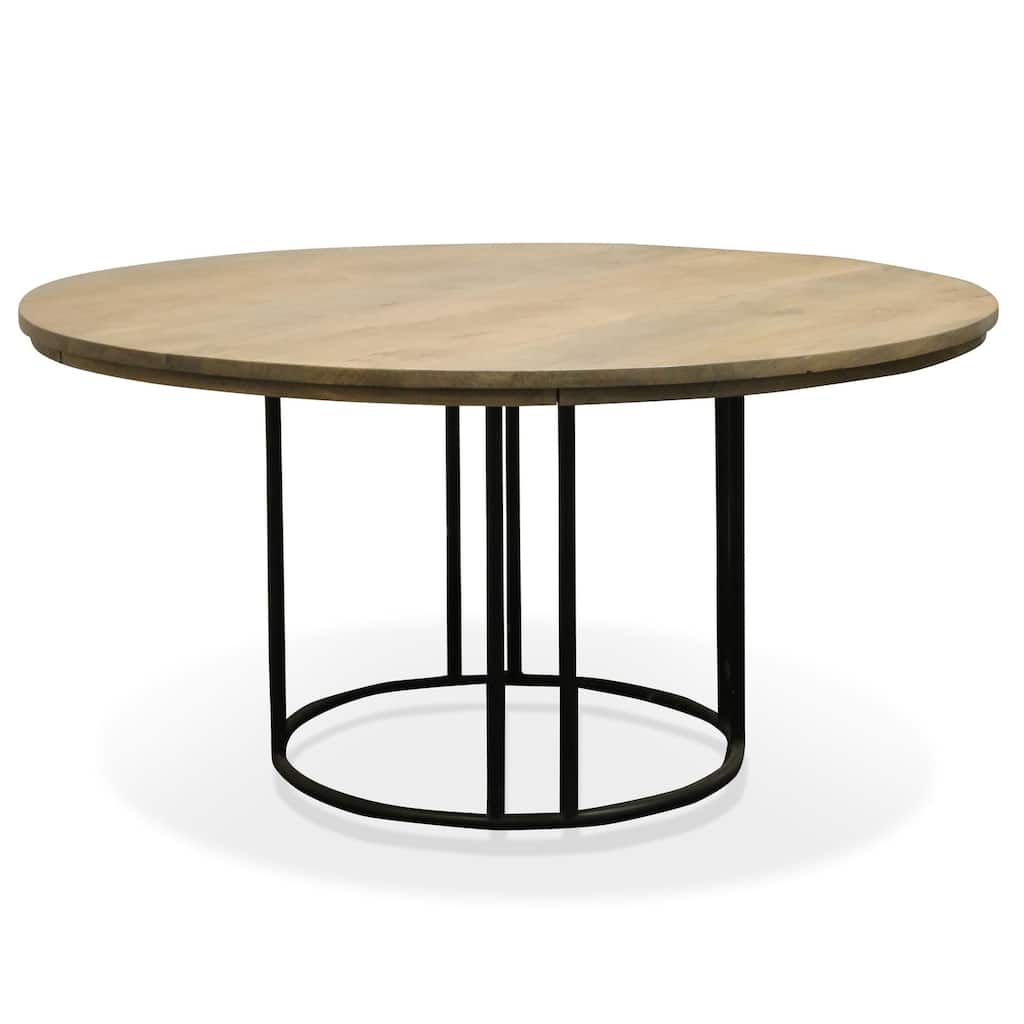 Harp & Finial Malec Dining Table - Solid Mango Wood - Walnut Finish