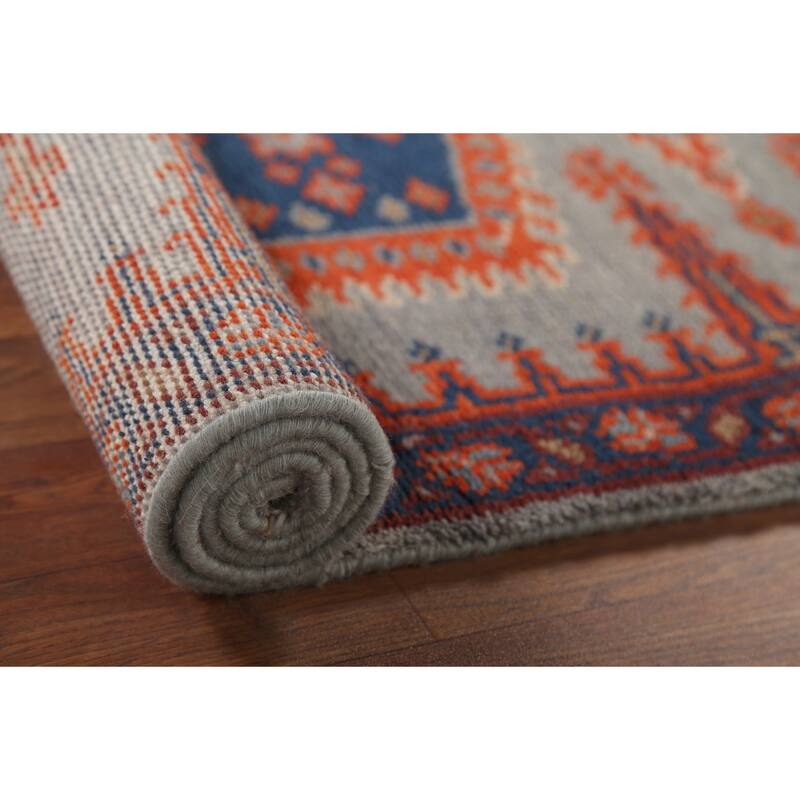 Gray Viss Indian Runner Rug Handmade Wool Carpet - 2'8"x 10'0"