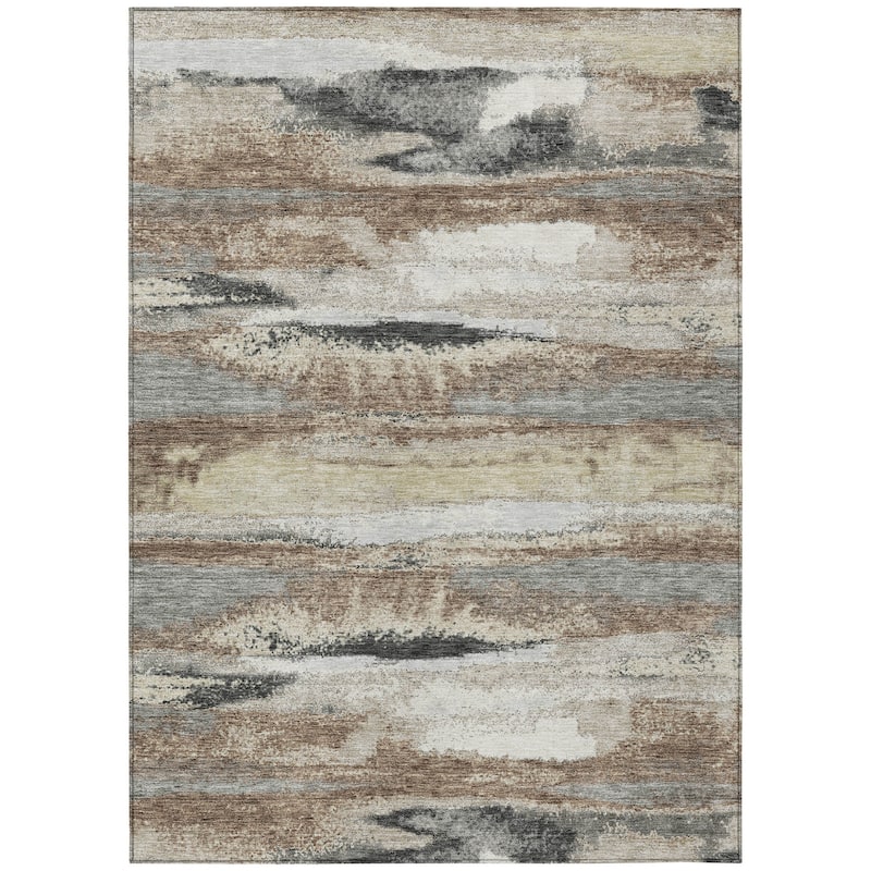 HomeRoots Abstract Transitional Rectangle Outdoor Rug
