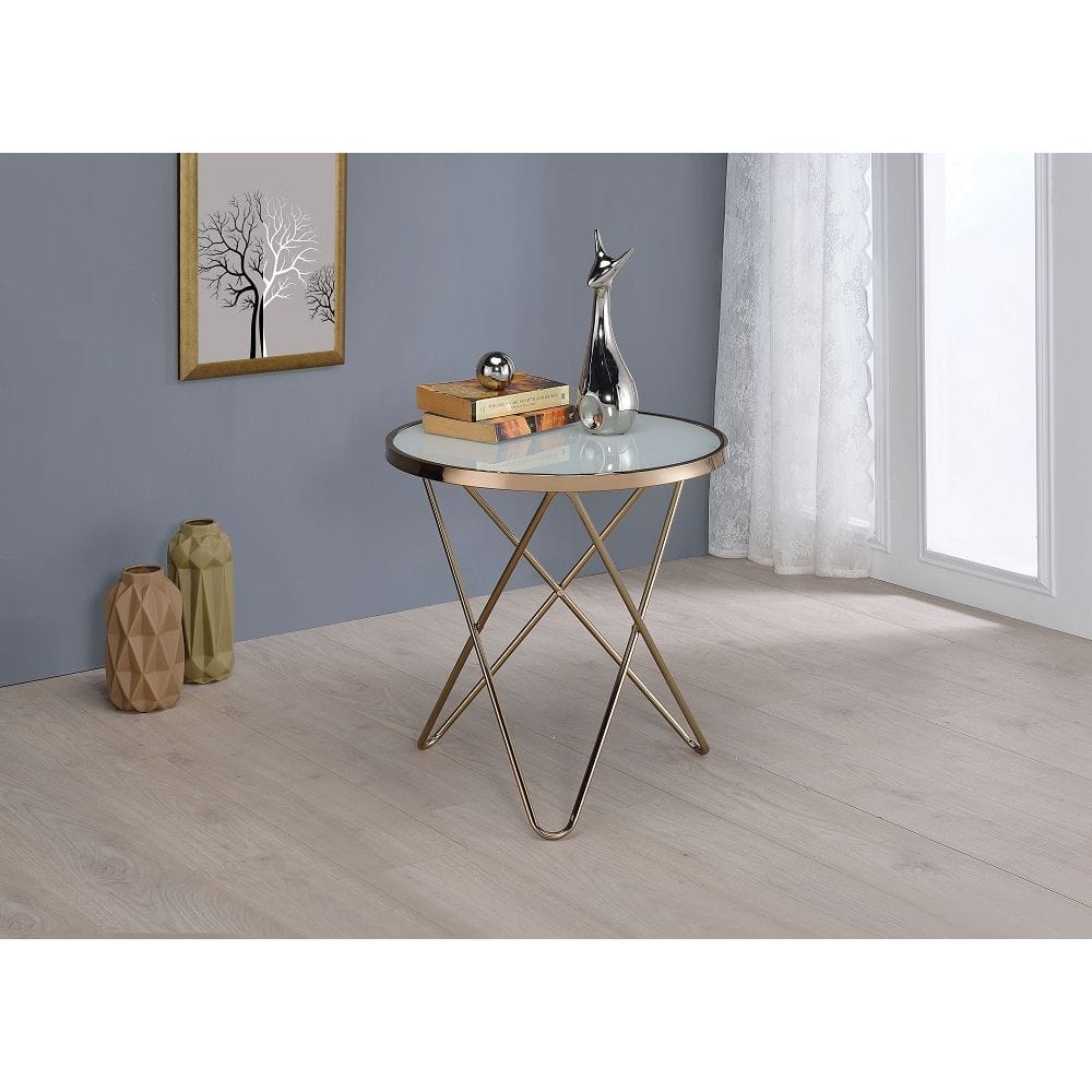 End Table with Metal Legs