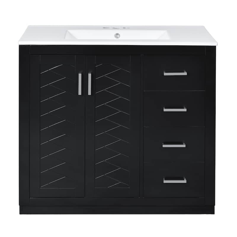 72'' Freestanding Storage Bathroom Vanity with Ceramic Sink (Separate)