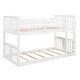 preview thumbnail 17 of 22, Modern Twin Over Twin Bunk Bed Wooden Kids Bed with Ladder and Guardrail for Bedroom,Dorm