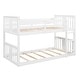 preview thumbnail 5 of 10, White Twin over Twin Size Solid Wood Bunk Bed with Ladder and Fence for Kids, Bedroom