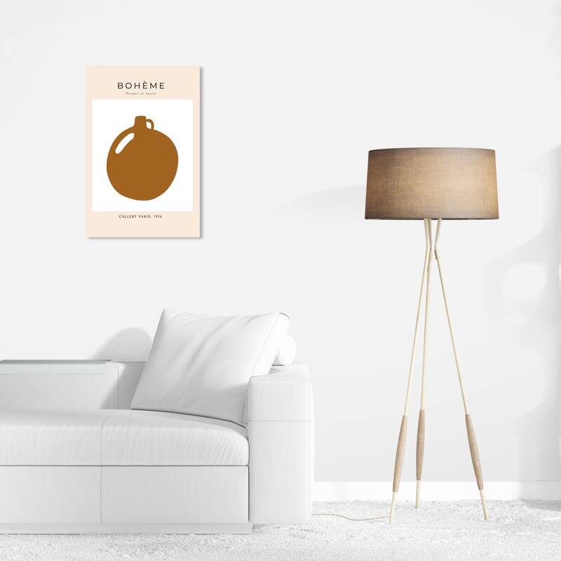 Wynwood Studio Canvas Abstract Boheme Ceramic Shape Brown and Modern & Contemporary Wall Art Canvas Print - 24 x 16