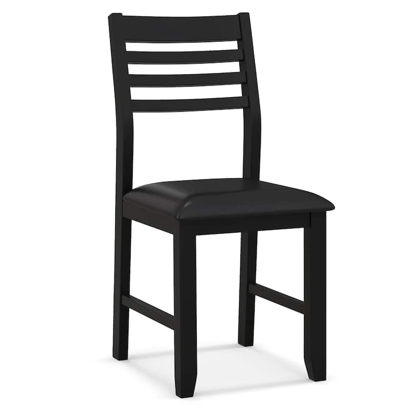Gymax Wooden Dining Chair Set of 2 Kitchen Side Chairs w/ Rubber Wood