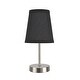 preview thumbnail 1 of 0, Aspen Creative 1-Pack Set - One-Light Candlestick Table Lamp, Contemporary Design in Satin Nickel, 10" High - SATIN NICKEL