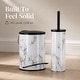 preview thumbnail 3 of 8, Carrara Noir 2 Piece Bathroom Set, Trash Can 3 Liter and Slim Toilet Brush Holder, Black and White Marble, Matte Accents