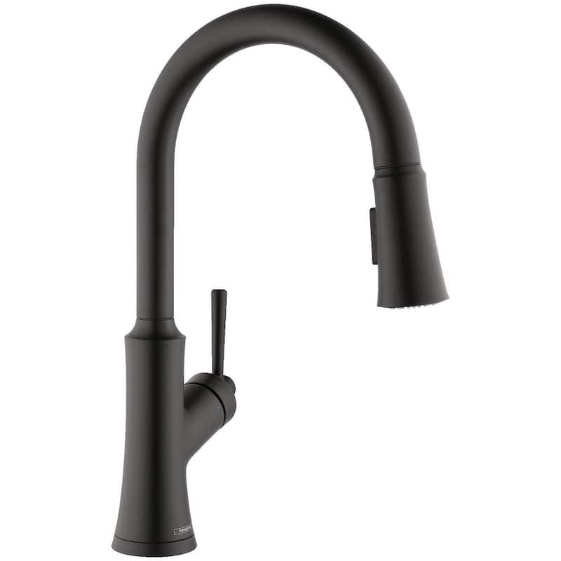 Hansgrohe Joleena 1.75 GPM Pull Down Kitchen Faucet HighArc Spout with - Matte Black