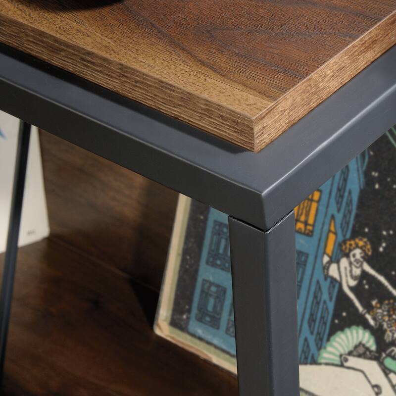 Wood Accent Storage with Tilted Shelves - 25.12" W x 18.50" D x 36.81" H