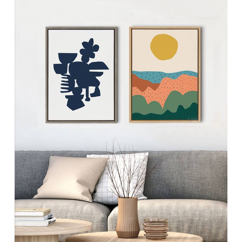 Kate and Laurel Sylvie Dancing Hills Framed Canvas by Kelly Knaga