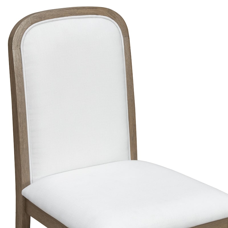 18.9" Vintage Linen Upholstered Dining Chairs, Set of 4