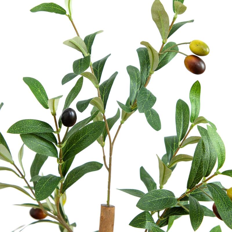 4' Artificial Olive Tree with Natural Trunk - Green