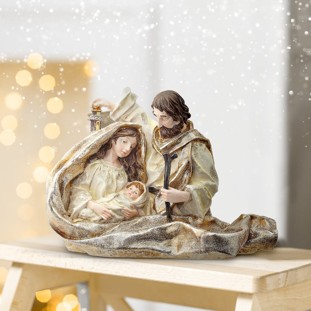 11" Resin Flowing Robe Holly Family Bust