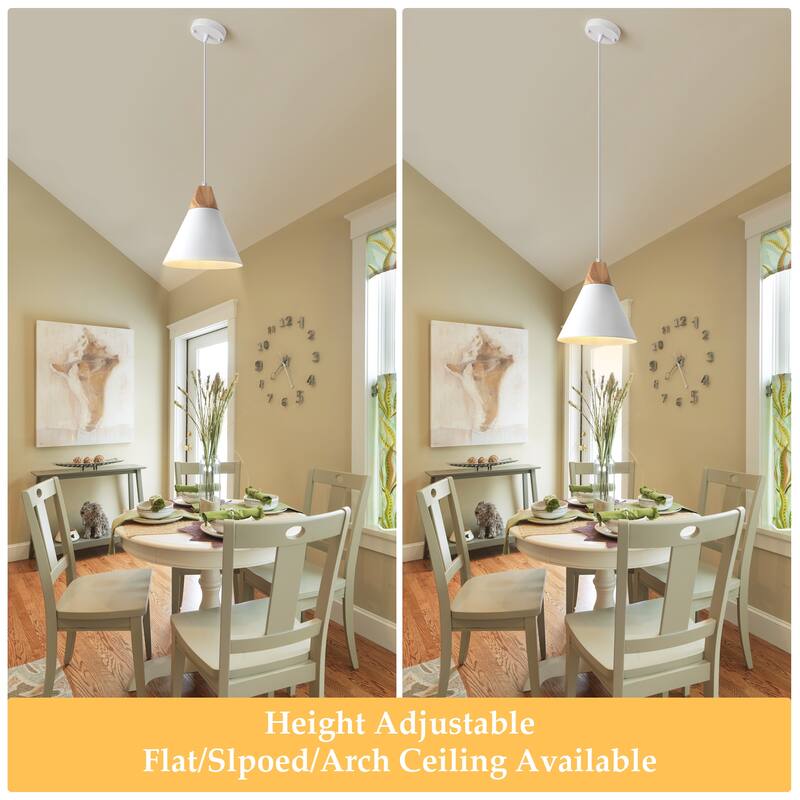 1-Light Industrial Pendant Light with Conical Shade for Kitchen Island